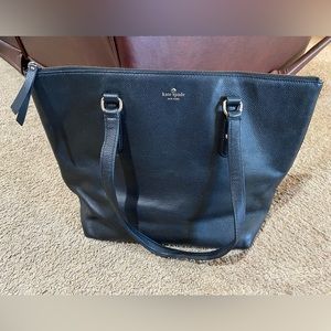 Kate Spade New York Larchmont Avenue Black Pebbled Leather Penny Tote Purse